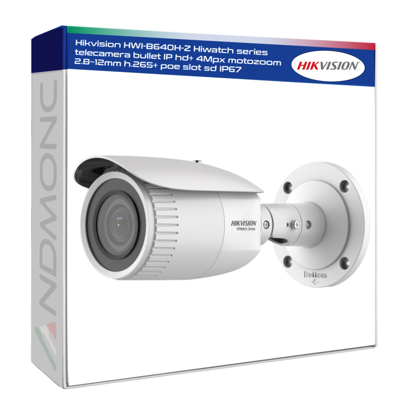 Hikvision HWI-B640H-Z Hiwatch series telecamera bullet IP hd+ 4Mpx motozoom 2.8~12mm h.265+ poe slot sd IP67