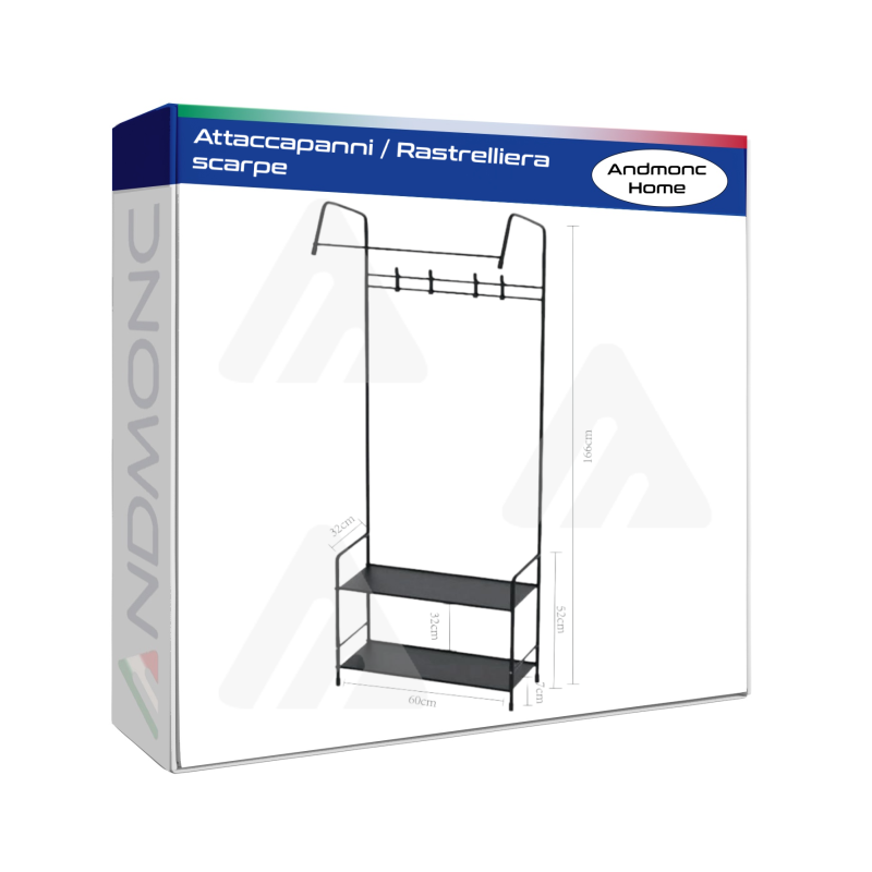Attaccapanni - Rastrelliera scarpe 166x60cm