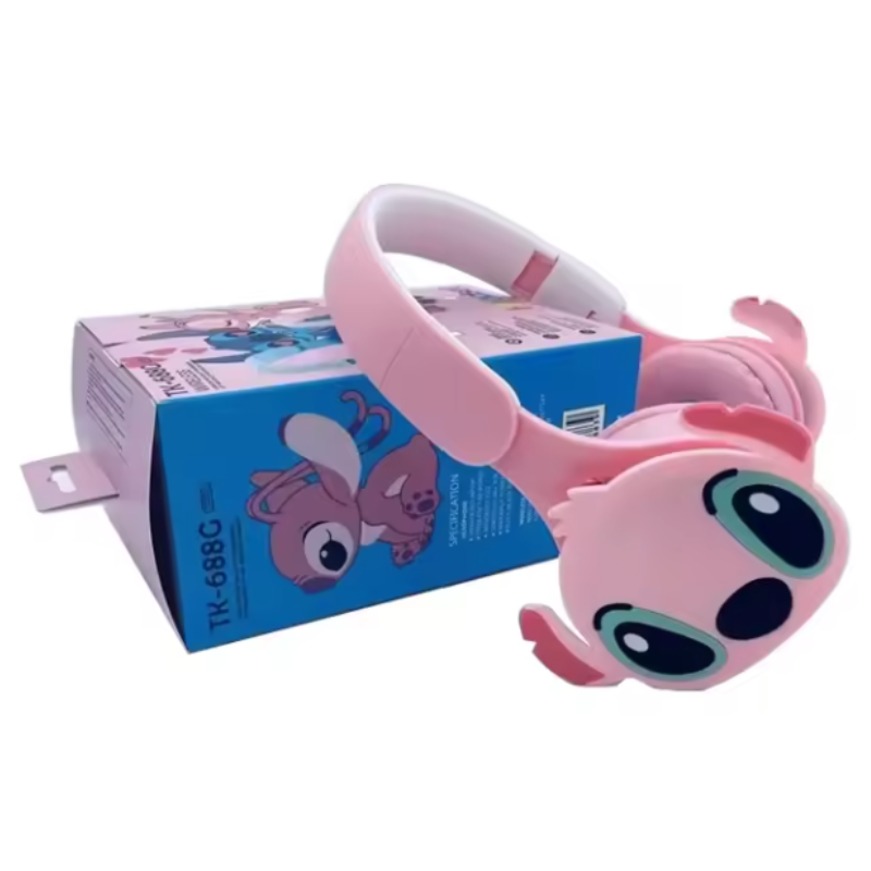 cuffie Bluetooth wireless Disney Stitch, blu e rosa