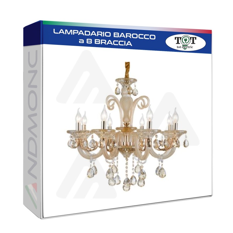 LAMPADARIO BAROCCO 8 BRACCIA_15 art. 8676-8