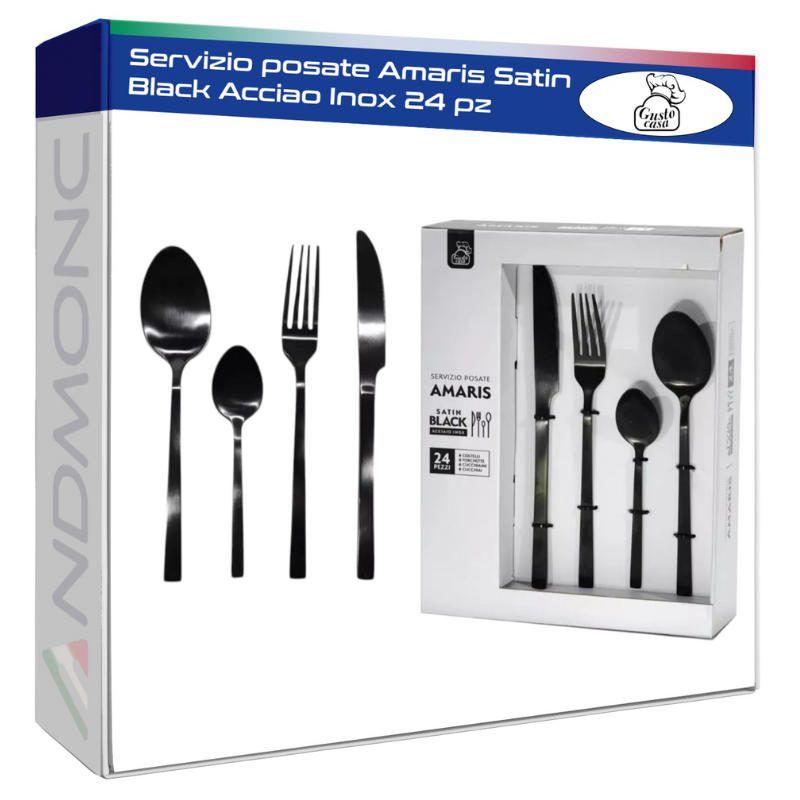 Servizio posate Amaris Satin Black Acciao Inox 24 pz