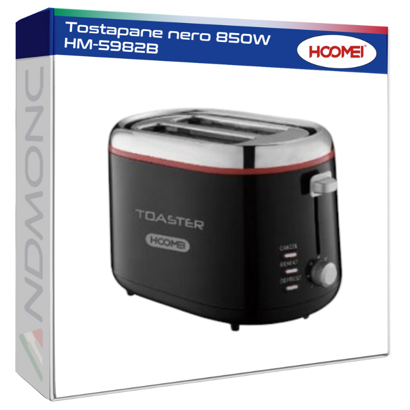 Tostapane nero 850W HM-5982B Hoomei