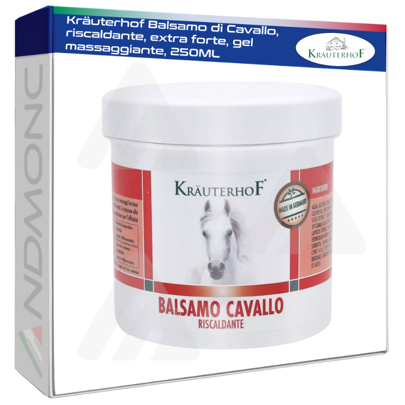 Kräuterhof Balsamo di Cavallo, riscaldante, extra forte, gel massaggiante, 250ML