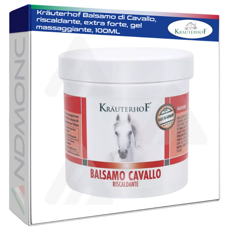 Kräuterhof Balsamo di Cavallo, riscaldante, extra forte, gel massaggiante, 100ML