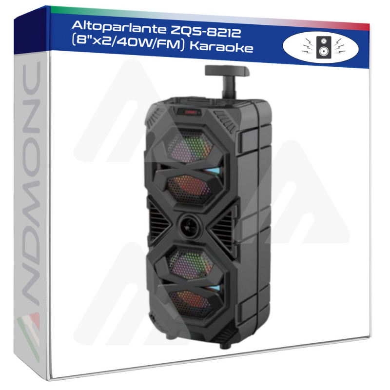 Altoparlante ZQS-8212 (8"x2/40W/FM) Karaoke