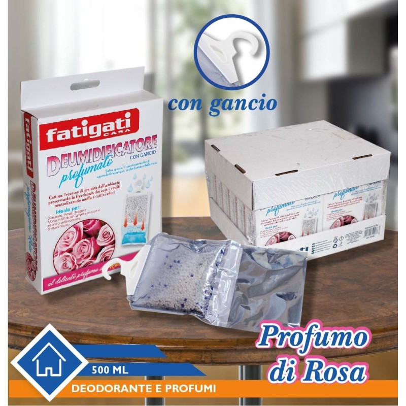 5x deumidificatore profumato con gancio alla Rosa