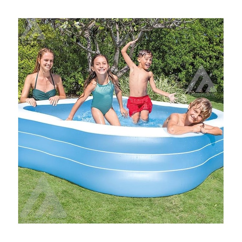 Intex Bestway Piscina Family Quadrata, 229 x 229 x 56 cm, Viola/Bianco