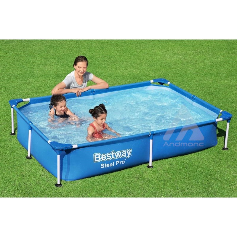 Piscina Rettangolare Fuori Terra 221x150x43 cm Giardino Bambini