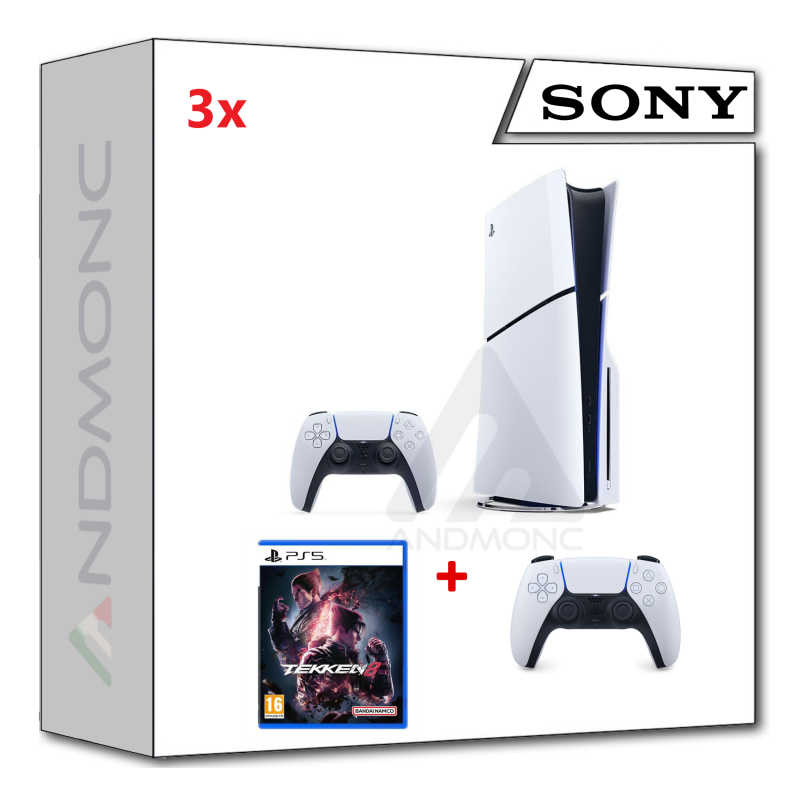 PS5 Console 1TB Standard Slim White + PS5 TEKKEN 8 + dualsense