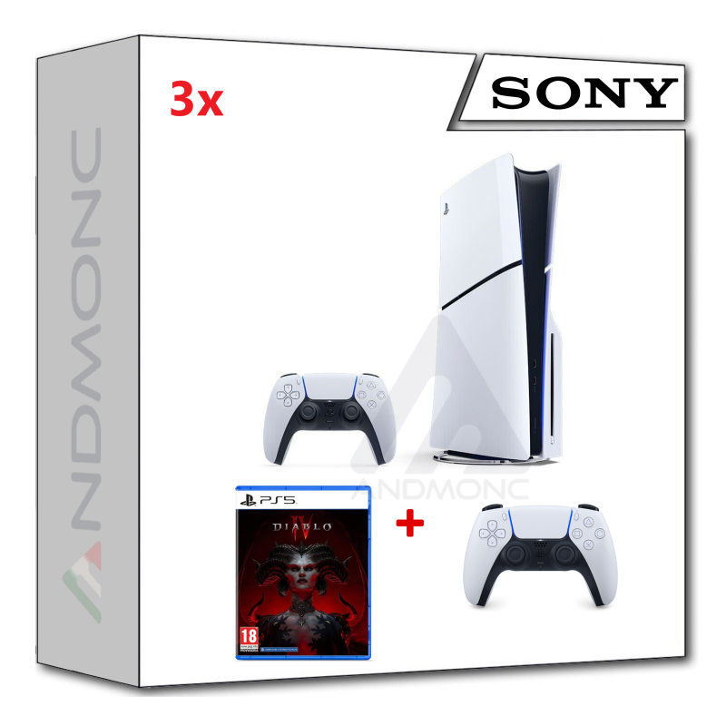 PS5 Console 1TB Standard Slim White + PS5 DIABLO IV + dualsense