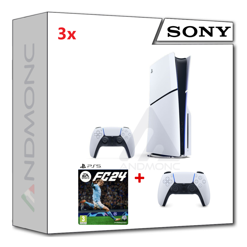 PS5 Console 1TB Standard Slim White + PS5 EA SPORTS FC 24 + dualsense