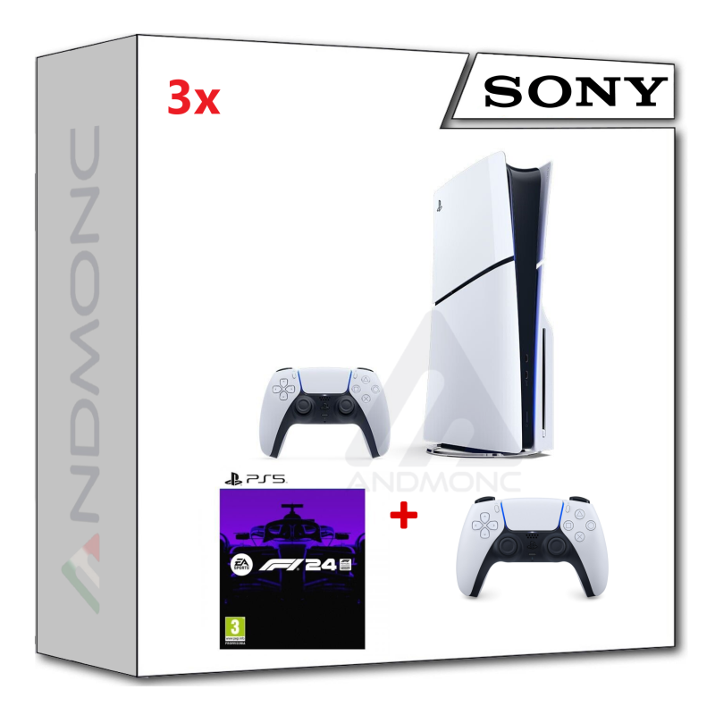 PS5 Console 1TB Standard Slim White + PS5 F1 24 + dualsense