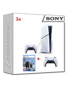 PS5 Console 1TB Standard Slim White + PS5 GOD OF WAR: RAGNAROK + dualsense