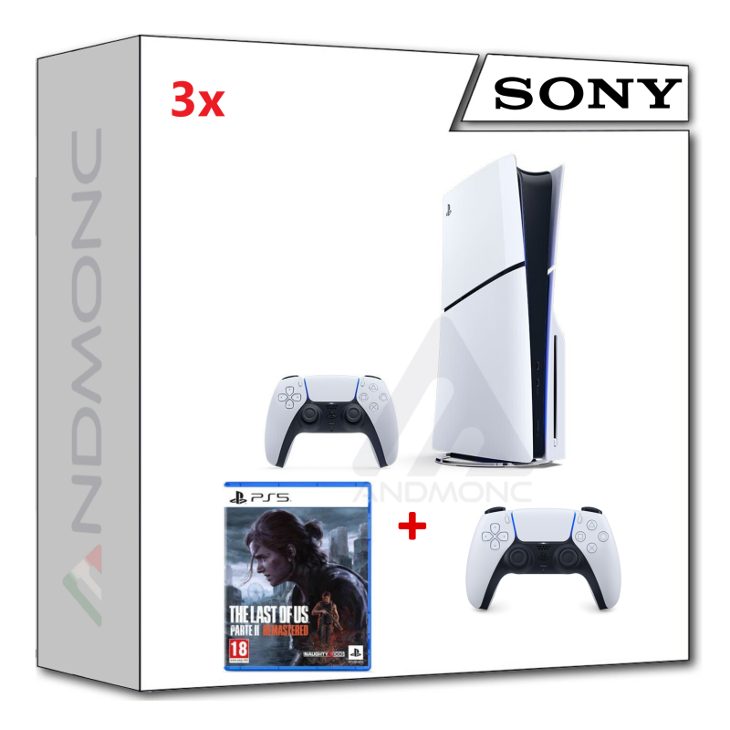 PS5 Console 1TB Standard Slim White + PS5 THE LAST OF US PARTE 2 REMASTERED + dualsense