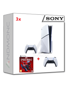 PS5 Console 1TB Standard Slim White + PS5 MARVEL'S SPIDERMAN 2 + dualsense