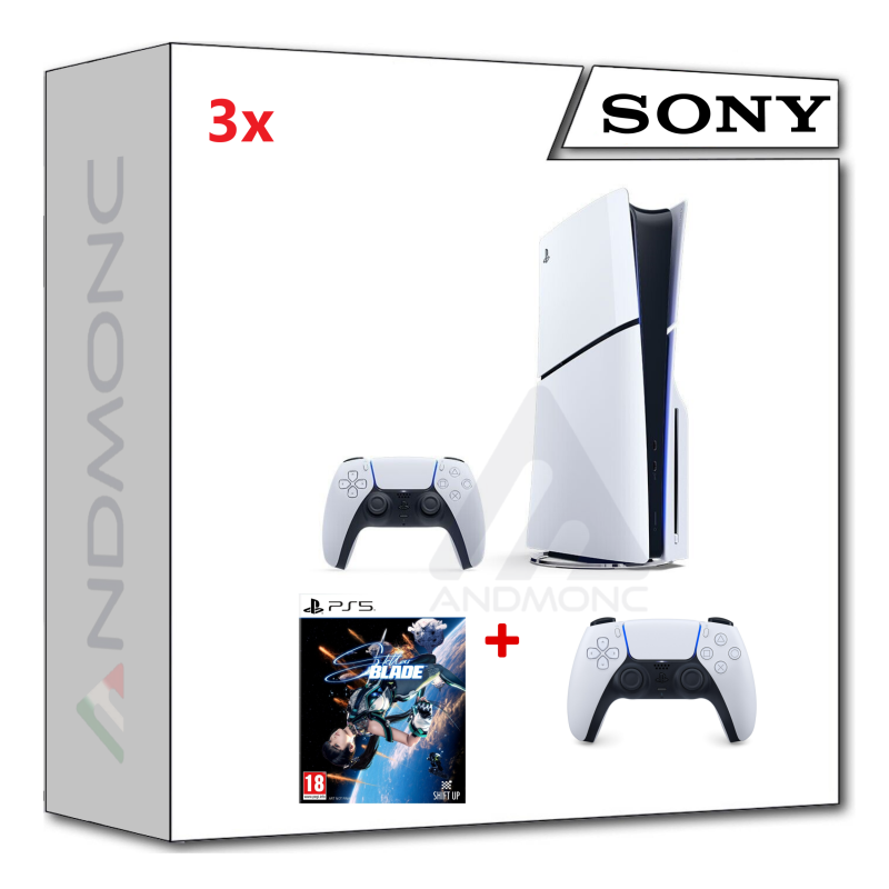 PS5 Console 1TB Standard Slim White + PS5 STELLAR BLADE + dualsense