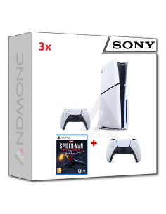 PS5 Console 1TB Standard Slim White + PS5 MARVEL'S SPIDER-MAN MILES MORALES + dualsense