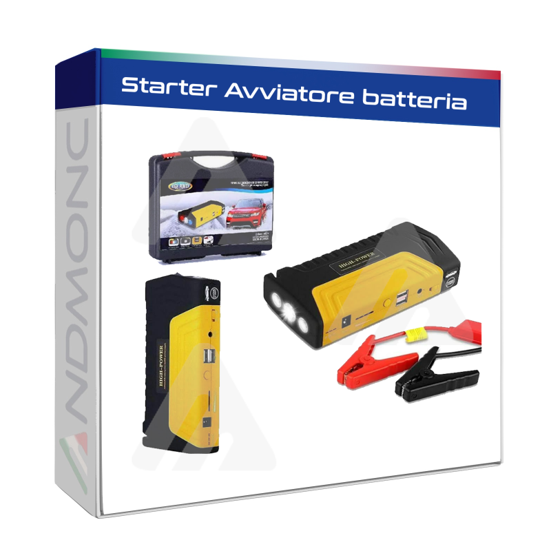 Starter Avviatore batteria auto moto emergenza power bank portatile 12v