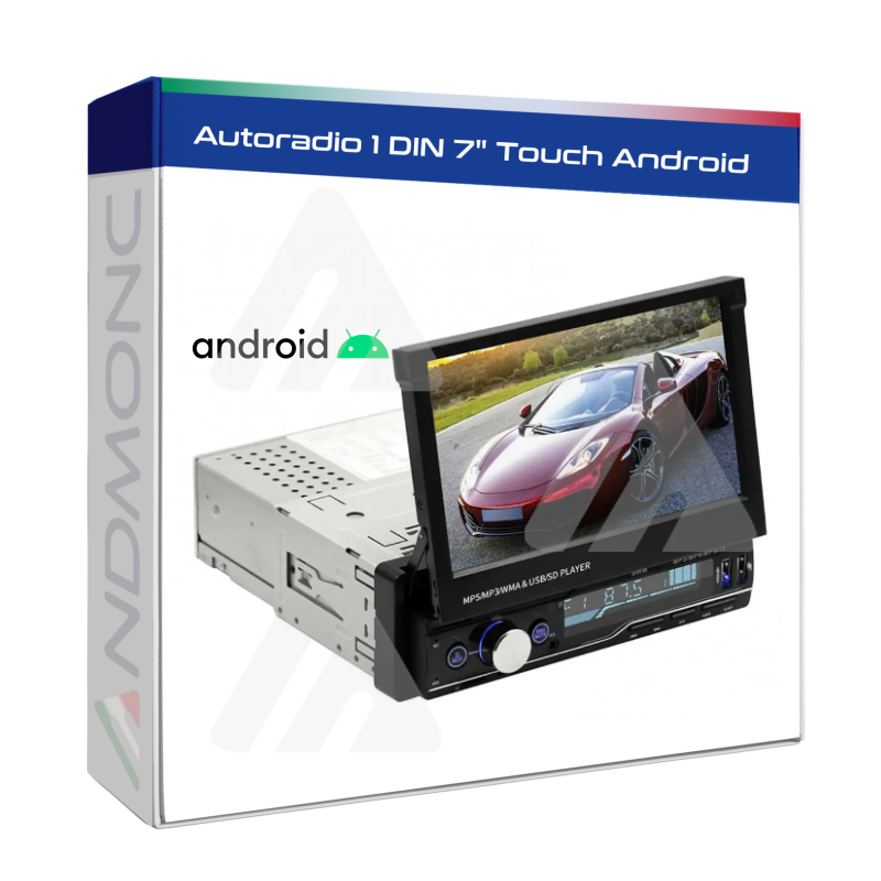 Autoradio 1 DIN schermo a scomparsa 7″ touch Android