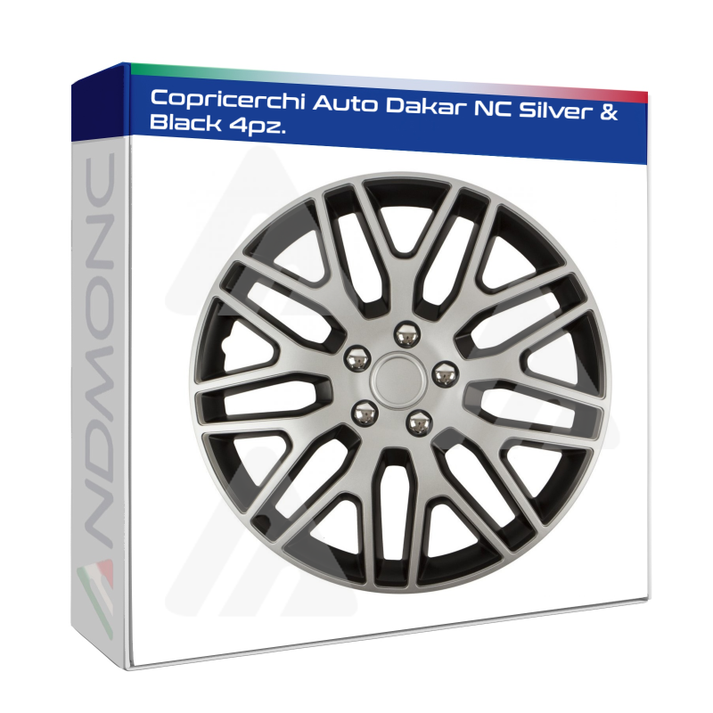 Copricerchi Auto Dakar NC Silver & Black 4pz.