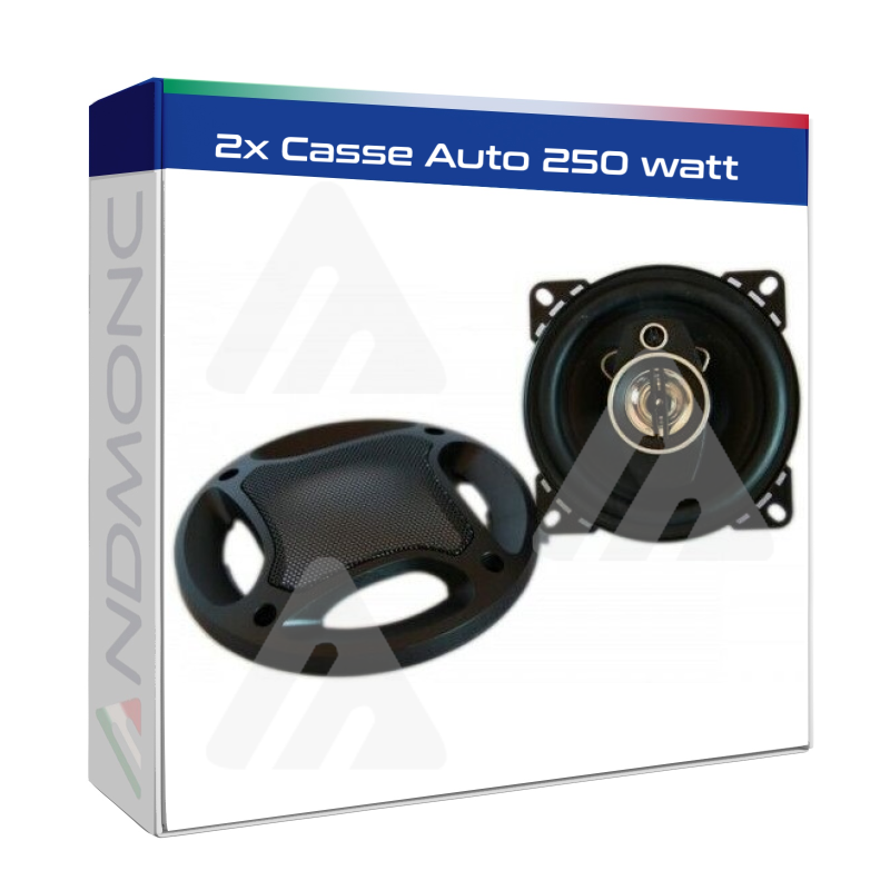 Coppia casse Auto altoparlanti per autoradio 250 Watt 2 vie 100mm