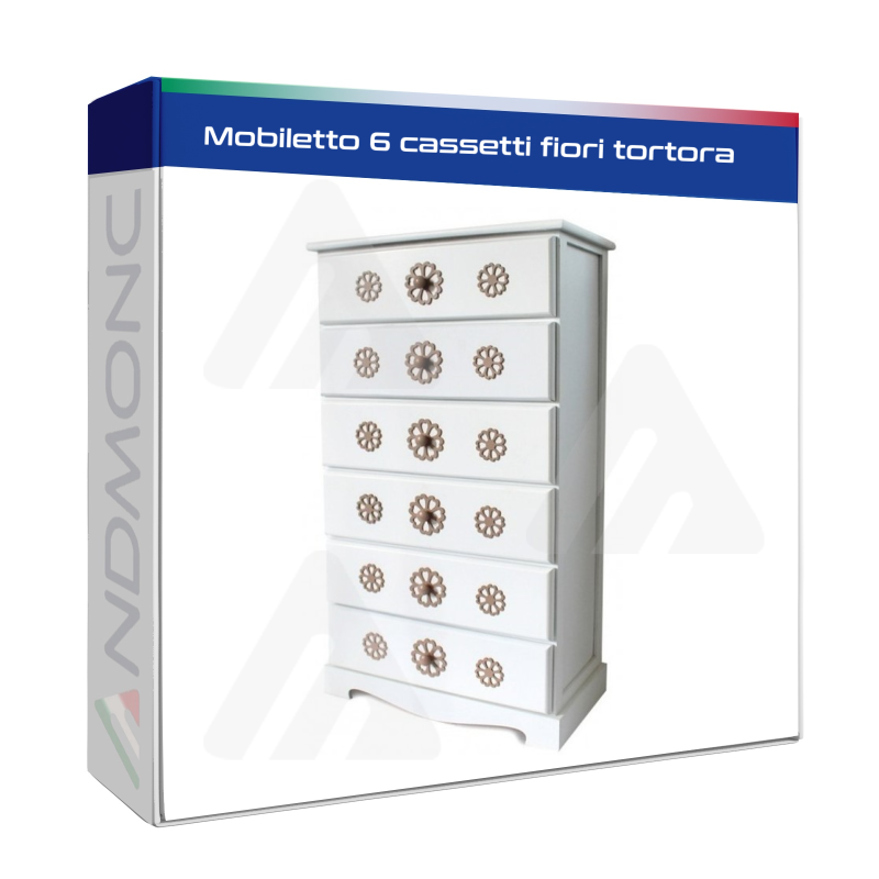 Mobiletto 6 cassetti fiori tortora