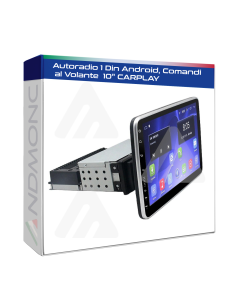 Autoradio 1 din Android, app, comandi al volante, carplay 1+16GB 10"  touch usb , hd video