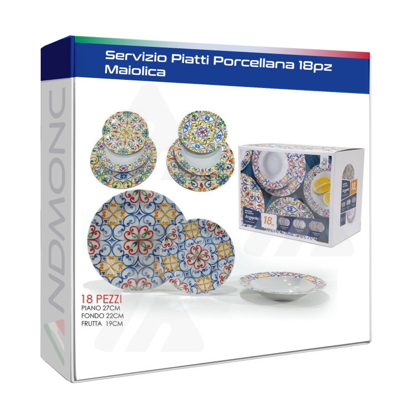 Maiolica Servizio Piatti Porcellana 18pz cucina