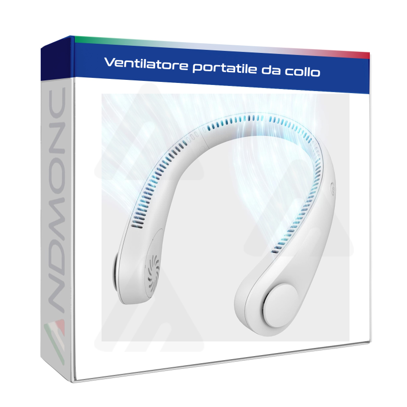 Ventilatore portatile da collo ricaricabile tramite USB 3 velocità