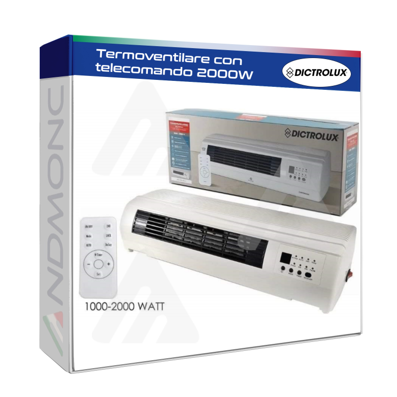 Termoventilatore con telecomando 2000W Dictrolux