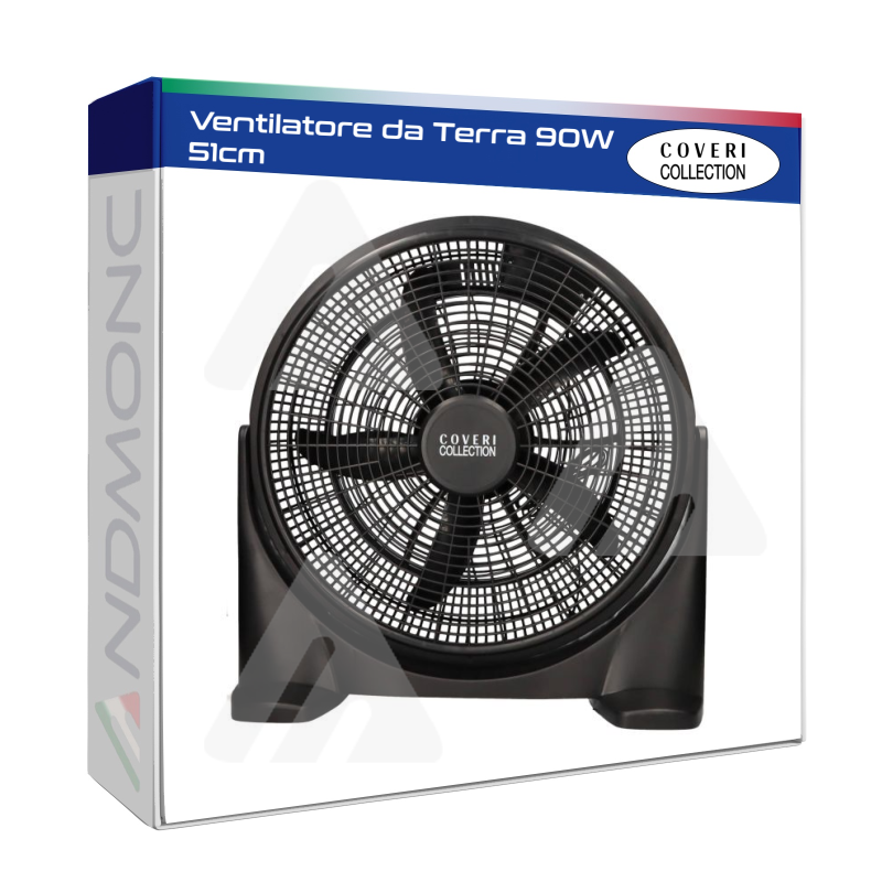 Ventilatore da terra 90W 51cm nero coveri collection