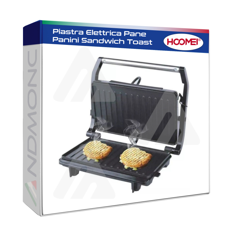 Piastra Elettrica Pane Panini Sandwich Toast Tostiera Tostapane Pizza HM-5830