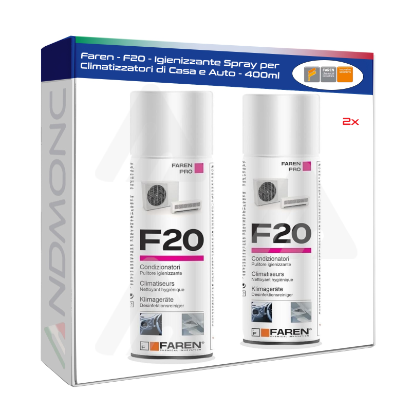 Faren - F20 - Igienizzante Spray per Climatizzatori di Casa e Auto - 400ml