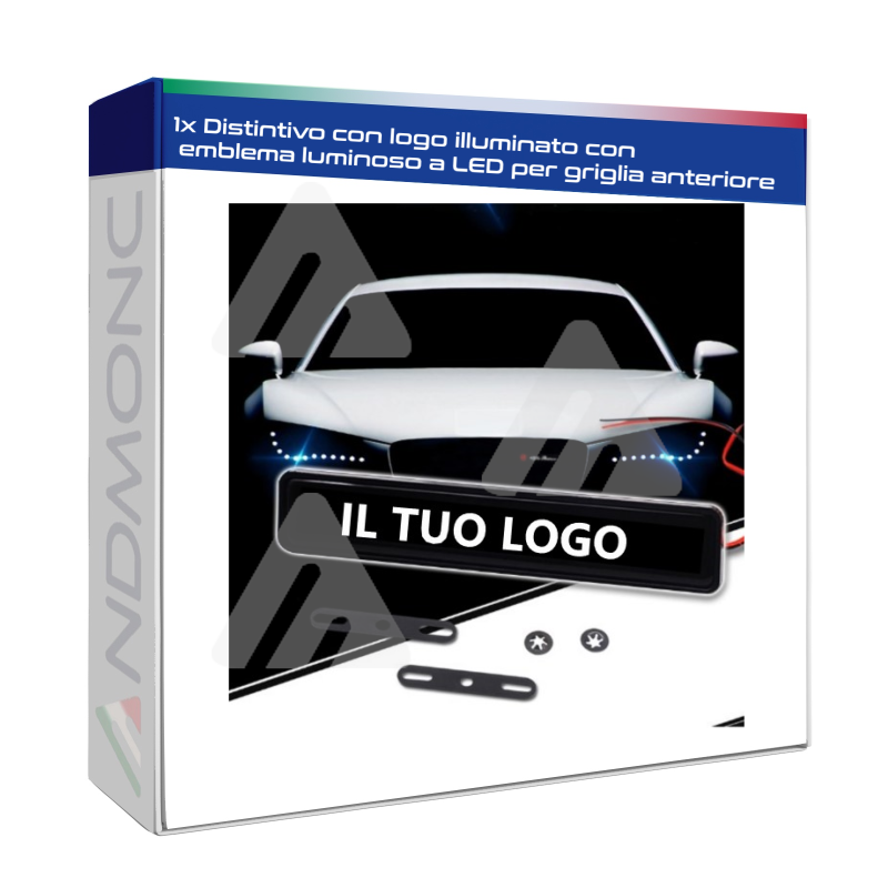 1x Distintivo con logo illuminato con emblema luminoso a LED per griglia anteriore